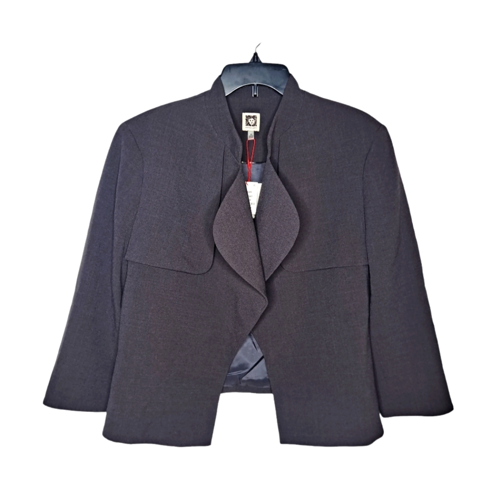 NWT Anne Klein Ooen Front Gray Blazer Size 16
